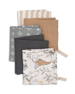 Ezra Woodland Animal Washcloths, 5 Pack