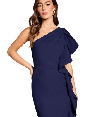 One Shoulder Pencil Midi Dress