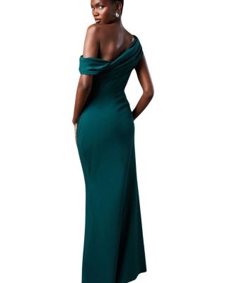 Asymmetrical Neck Maxi Dress