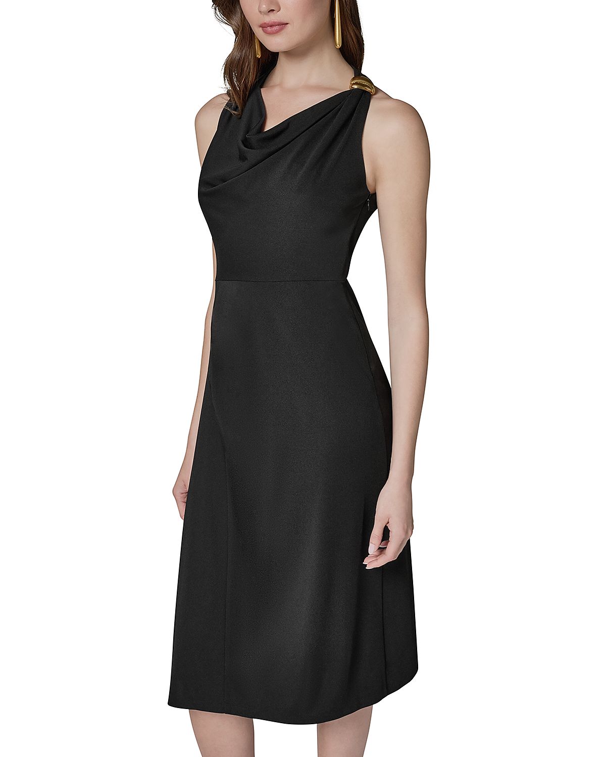 Donna Karan Cowlneck A Line Dress