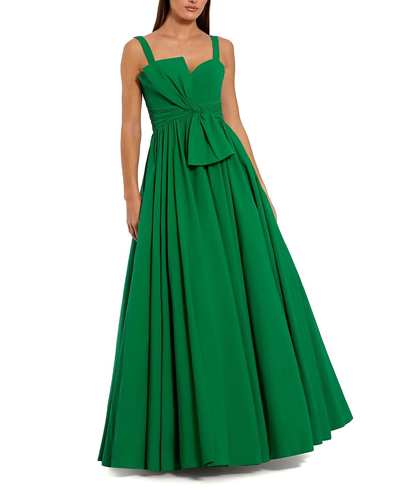 Mac Duggal Faille Sleeveless Ballgown with Twist Bow Detail