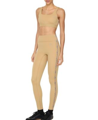  Check Trim Stretch Nylon Leggings