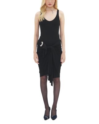 Area Wrapped Crepe Jersey Mini Dress In Black