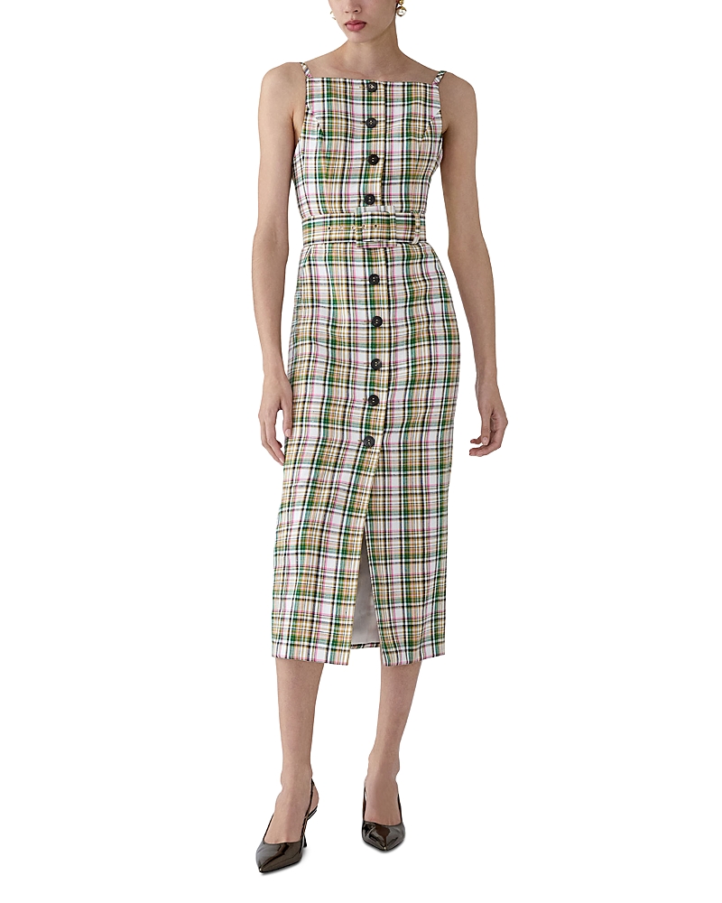 Carolina Herrera Belted Sleeveless Midi Dress
