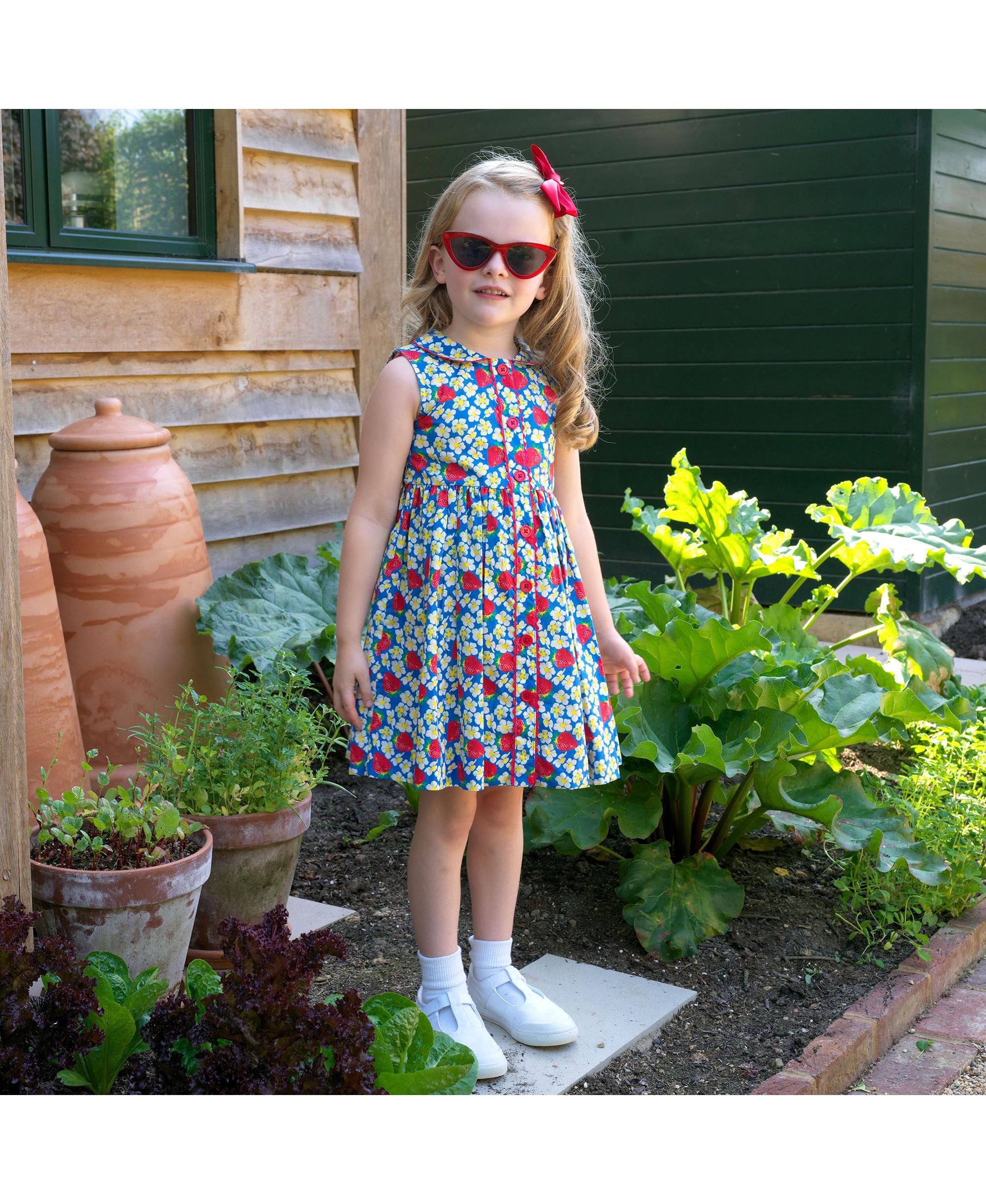 Girls' Strawberry Button-Front Dress - Little Kid, Big Kid — Image 3