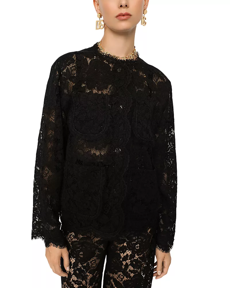 Dolce & Gabbana Single Breasted Lace Jacket
