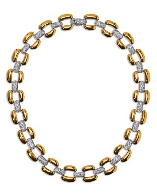 Edie Crystal Link Collar Necklace, 16"