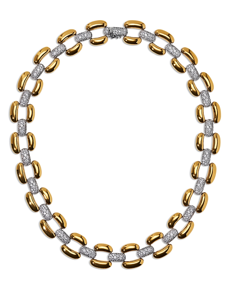 Nadri Edie Crystal Link Collar Necklace, 16