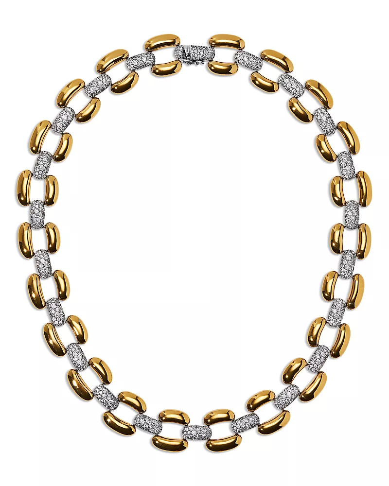 Nadri Edie Crystal Link Collar Necklace, 16