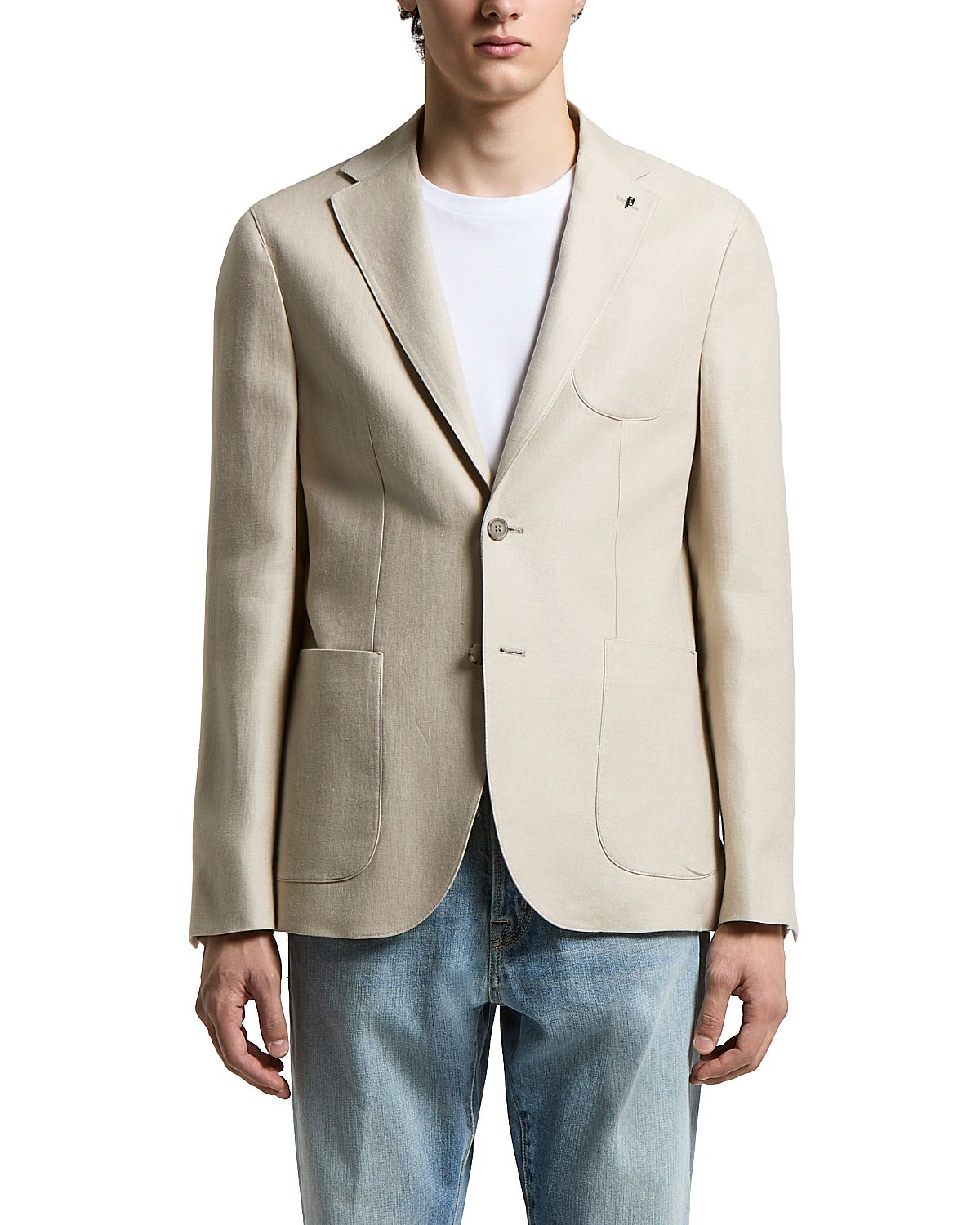 Peserico Regular Fit Single Breasted Linen Tailored Blazer