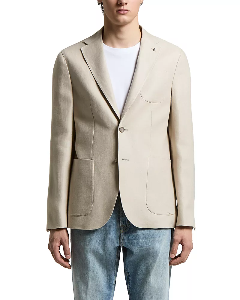 Peserico Regular Fit Single Breasted Linen Tailored Blazer