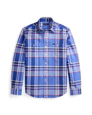 polo ralph lauren fitted dress shirts Polo Ralph Lauren Casual classic-fit plaid shirt Green - Men main image 1