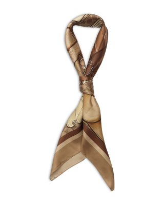 Stacked Tabby Print Silk Square Scarf
