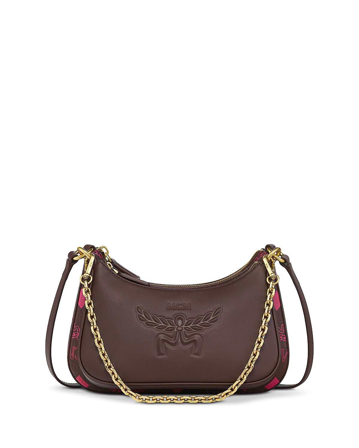 Mcm Aren Maxi Double Leather Shoulder Bag