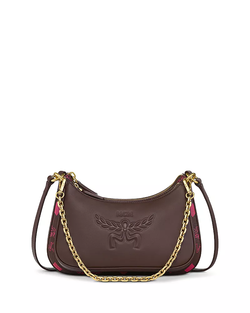 Mcm Aren Maxi Double Leather Shoulder Bag