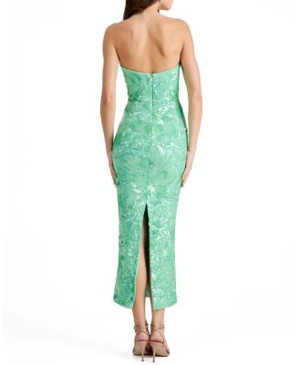  Leslie Sequin Strapless Gown