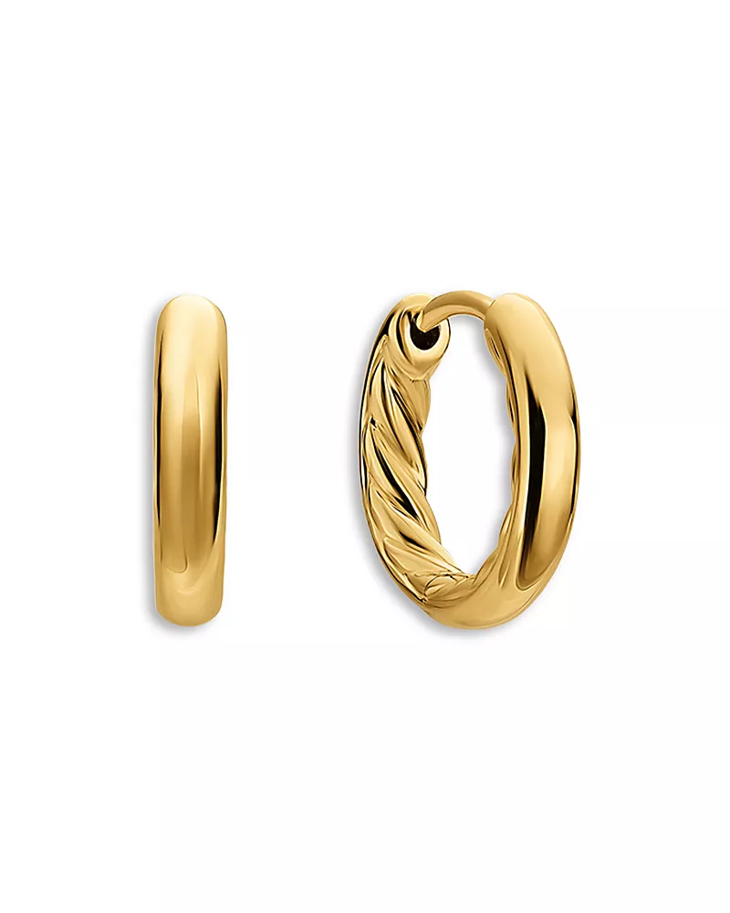 2MM Mercer Huggie Earrings 18K, 3/4 In
