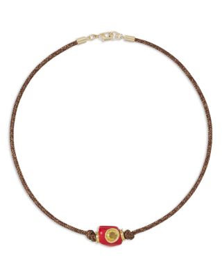 The Coral Tube Cord Necklace, 15"