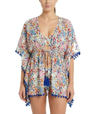  Audrey Short Beach Drawstring Caftan Cover-Up