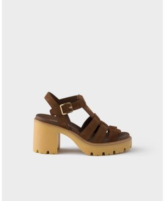  Women's High-Heeled Suede Platform Sandals