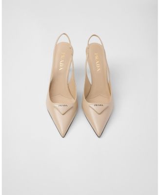  Women's Saffiano Patent Leather Slingback Pumps