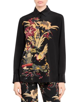 Silk Placed Print Shirt