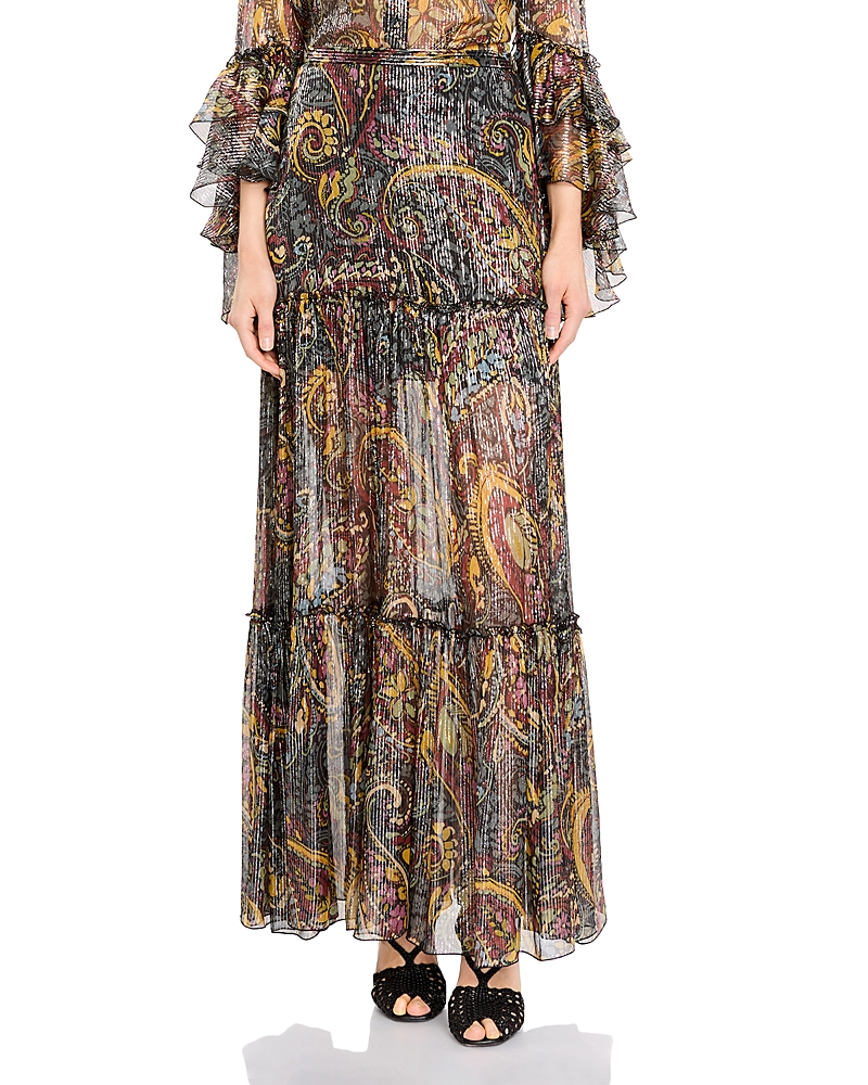 Etro Tiered Metallic Maxi Skirt