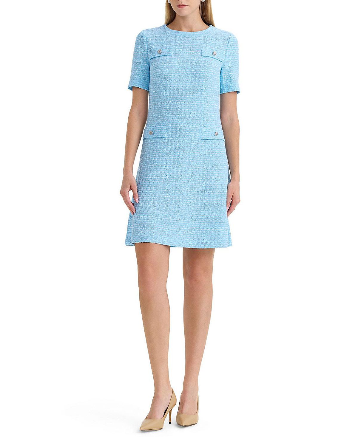 Ming Wang Family Savvy A-Line Textured Above-the-Knee Dress