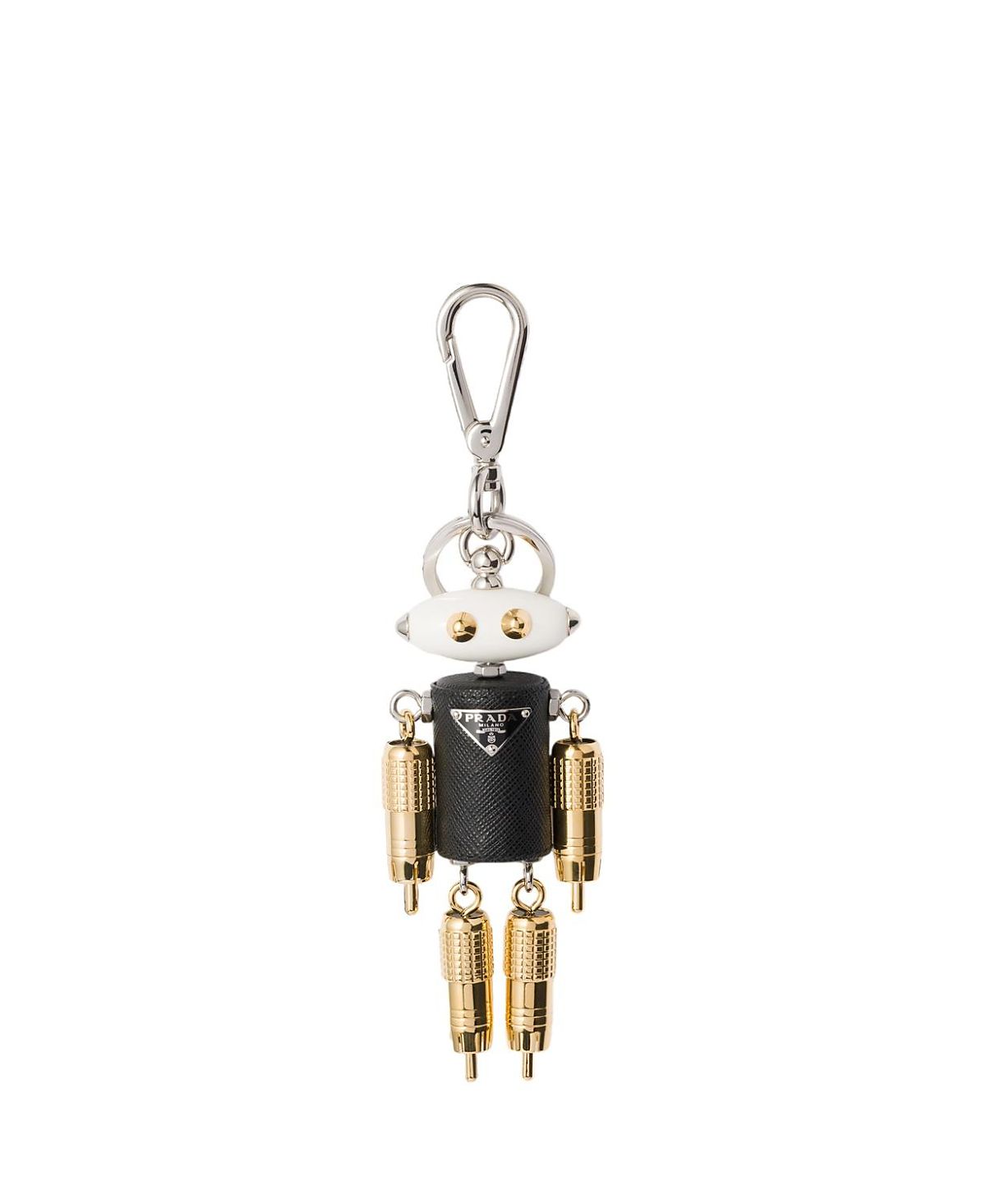 Prada Robot Saffiano Leather Key Ring Charm