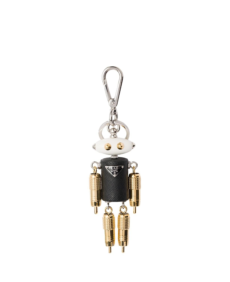 Prada Robot Saffiano Leather Key Ring Charm · OS