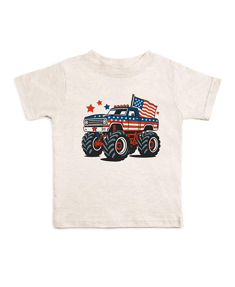 Sweet Wink Boys' American Monster Truck Short Sleeve T-Shirt - Baby, Little Kid, Big Kid