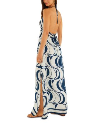 farm rio backless dress Farm Rio Soft Pink Garden Scarf V Neck Midi Dress – Narcissus Tallahassee main image 1