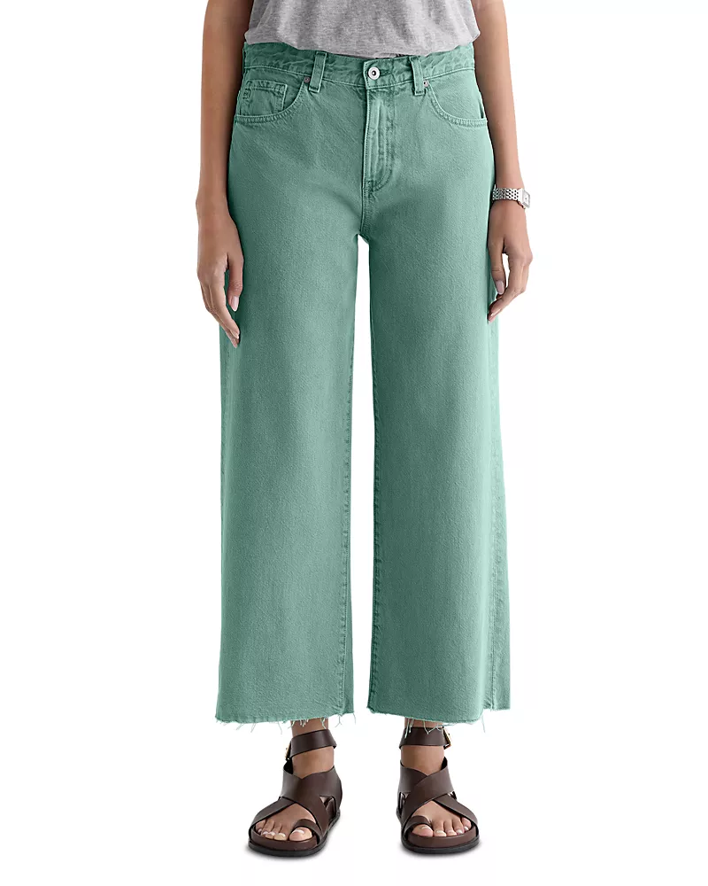 Ag High Rise Ankle Wide Leg Jeans in Sulfur Sun
