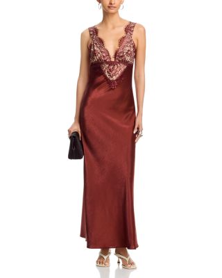lace sleeves dress Perdita Long Sleeve Lace Maxi Dress | Cream | Womens main image 0