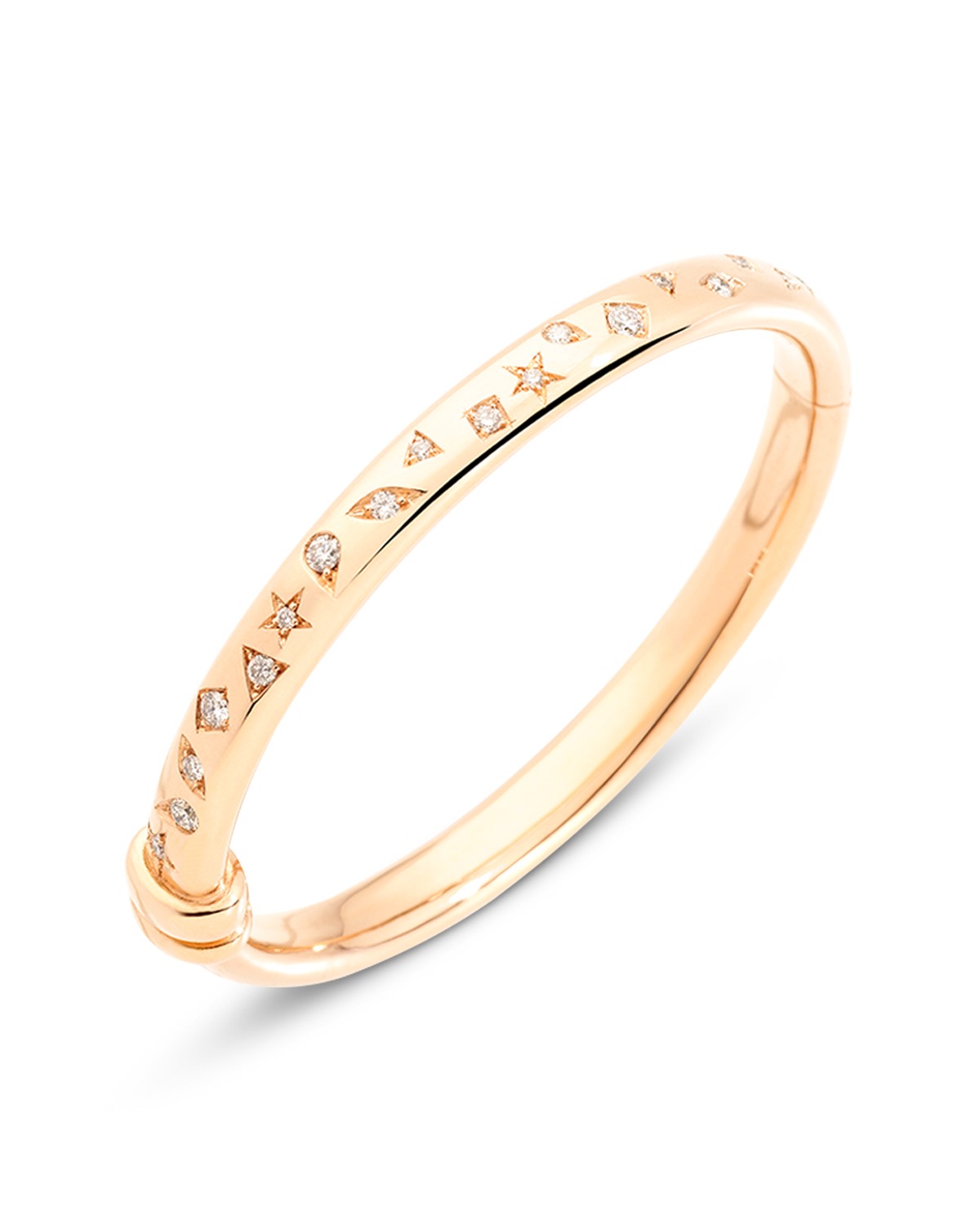Pomellato 18K Rose Gold Iconica Diamond Geometric Set Bangle Bracelet, 1.4 tcw