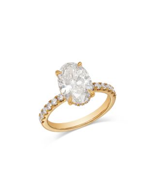 Luxe Collection Certified Lab Grown Diamond Oval Engagement Ring in 14K Yellow Gold, 3.5 tcw