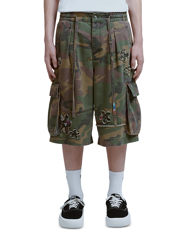 Nahmias Relaxed Fit Floral Patch 13.3 Camouflage Cargo Shorts