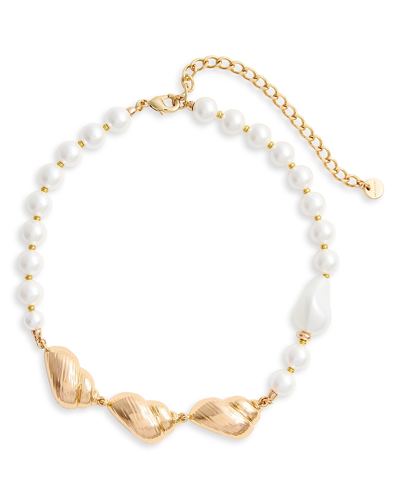 Self-Portrait Shell & Imitation Pearl Necklace, 15.7