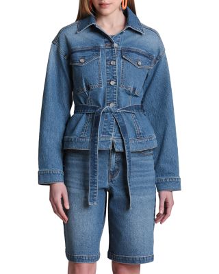 Cinched Back Denim Trucker Jacket