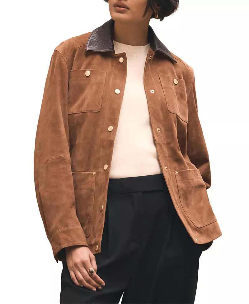 Mint Velvet Women's Suede Barn Jacket