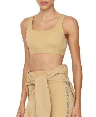  Check Trim Stretch Nylon Bra Top