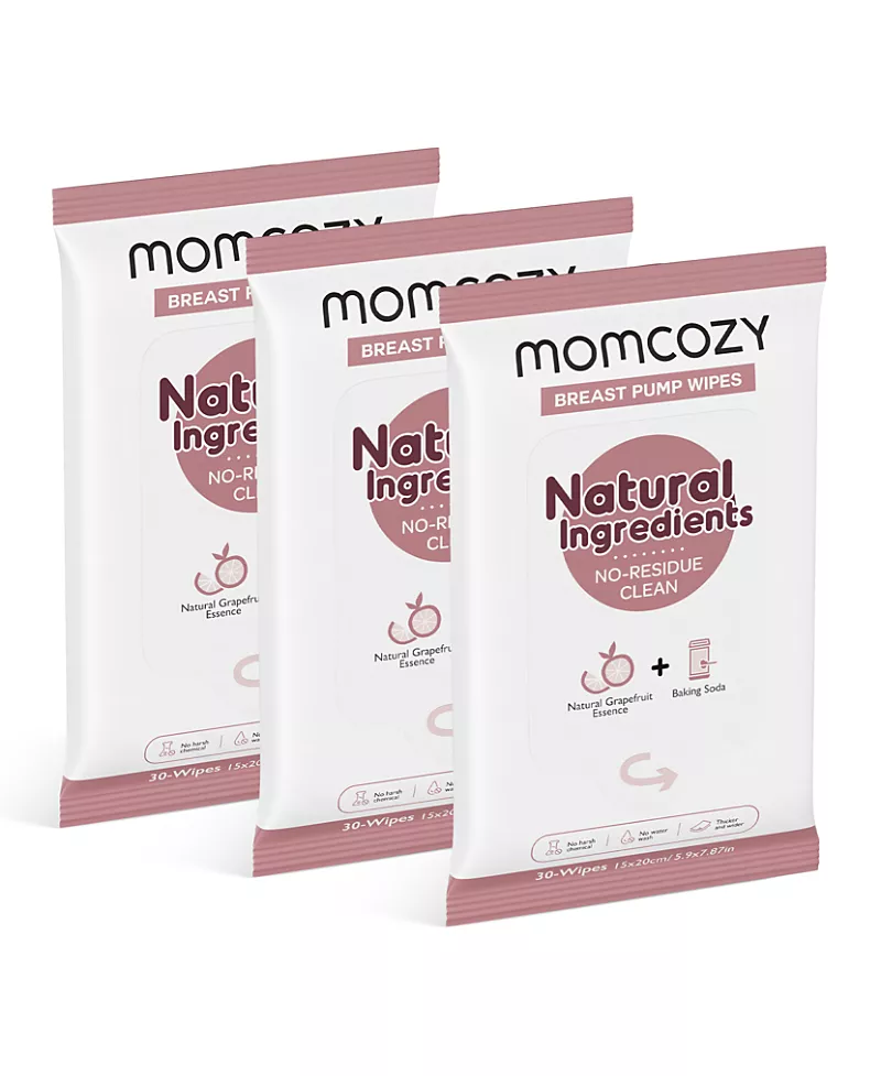 Momcozy Natural Breast Pump Wipes, 30 Count