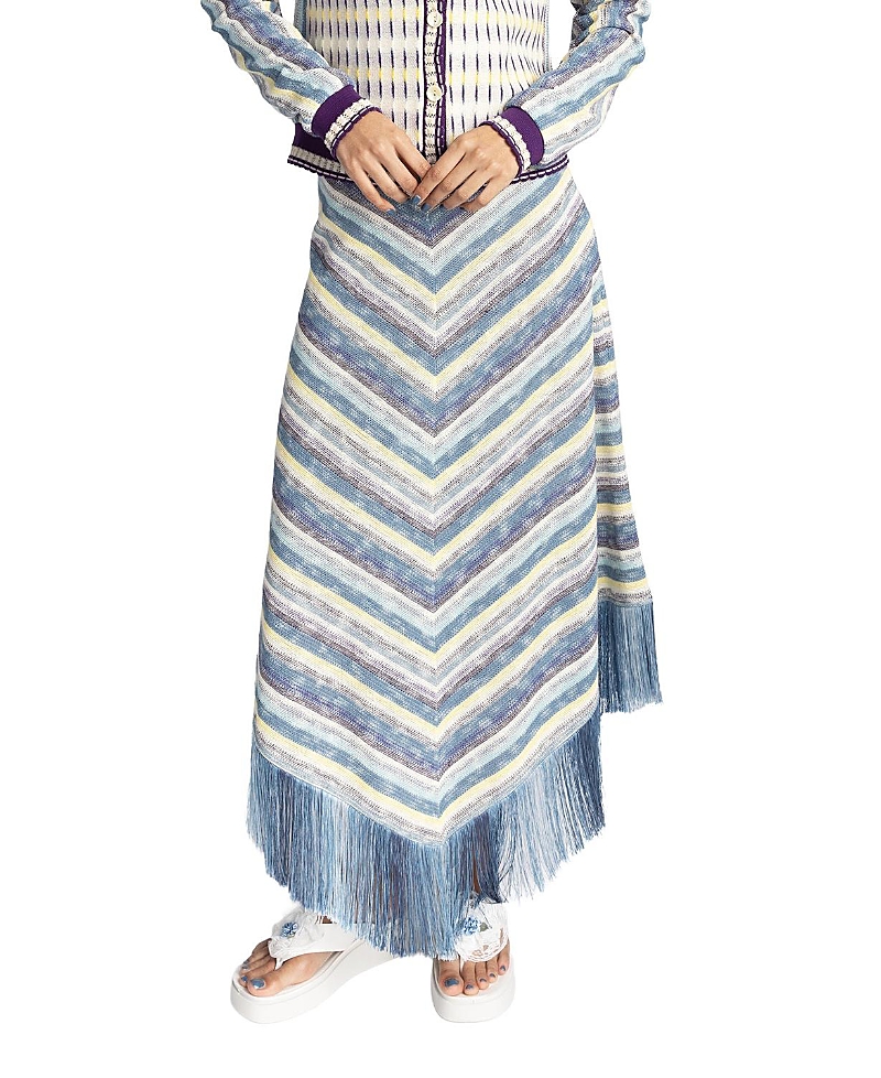 Anna Sui Serape Knit Fringe Skirt