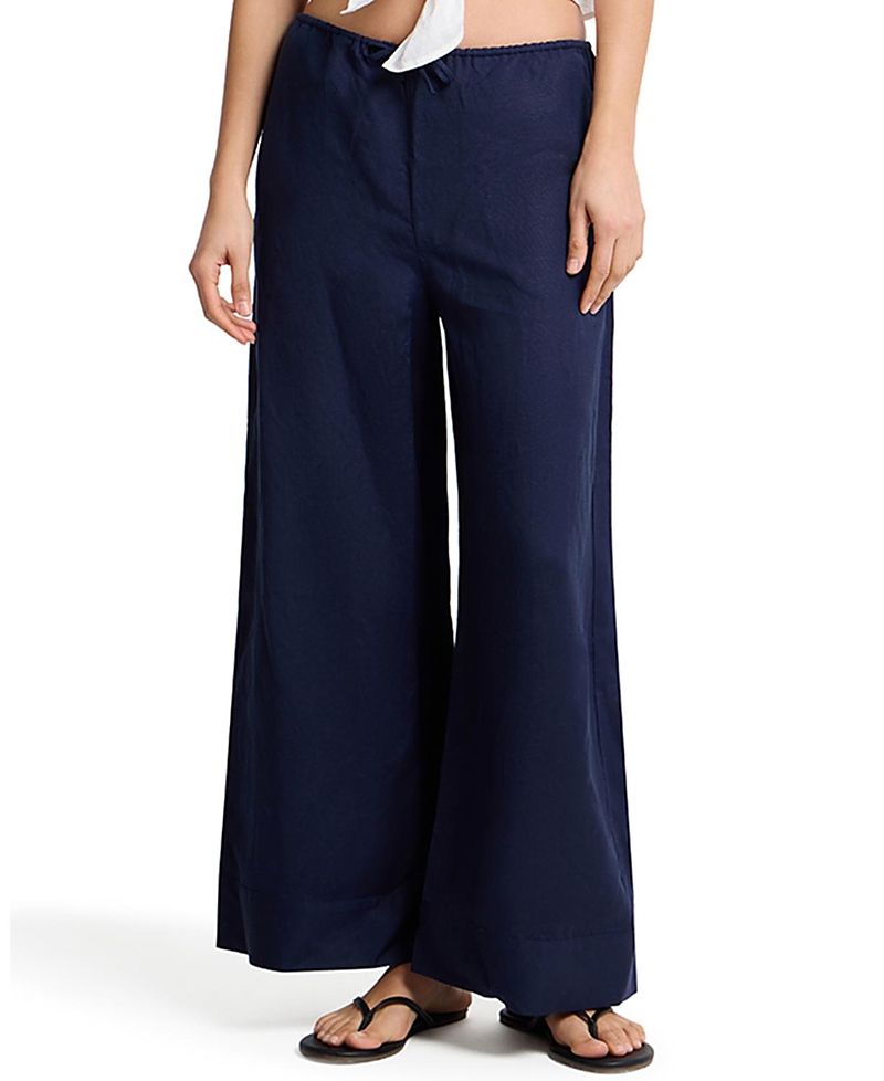 Onia Air Linen Wide Leg Drawstring Pant