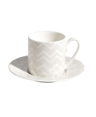  Zig Zag Coffee Cup & Saucer, Set of 6