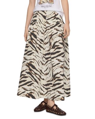 Zebra Print Stretch Cotton Skirt