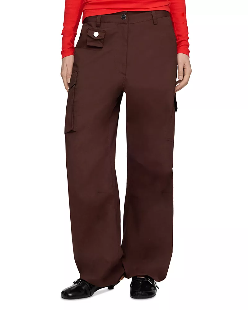 Ganni Stretch Cotton Cargo Trousers