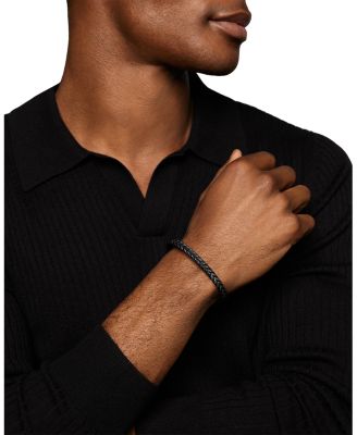 Men's Chevron Flex Bracelet in Black Titanium, 6.4mm