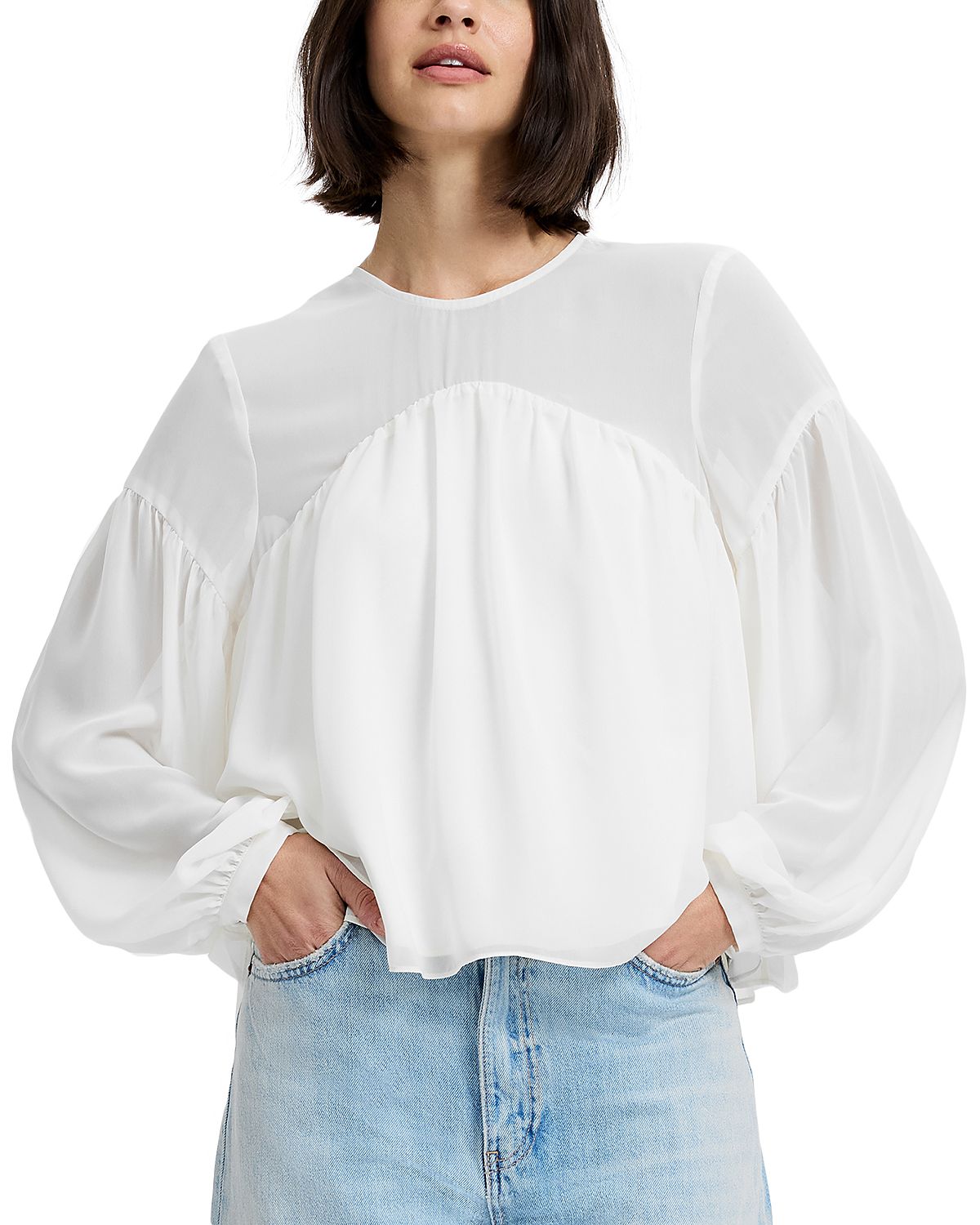 French Connection Marina Curved Yoke Top
