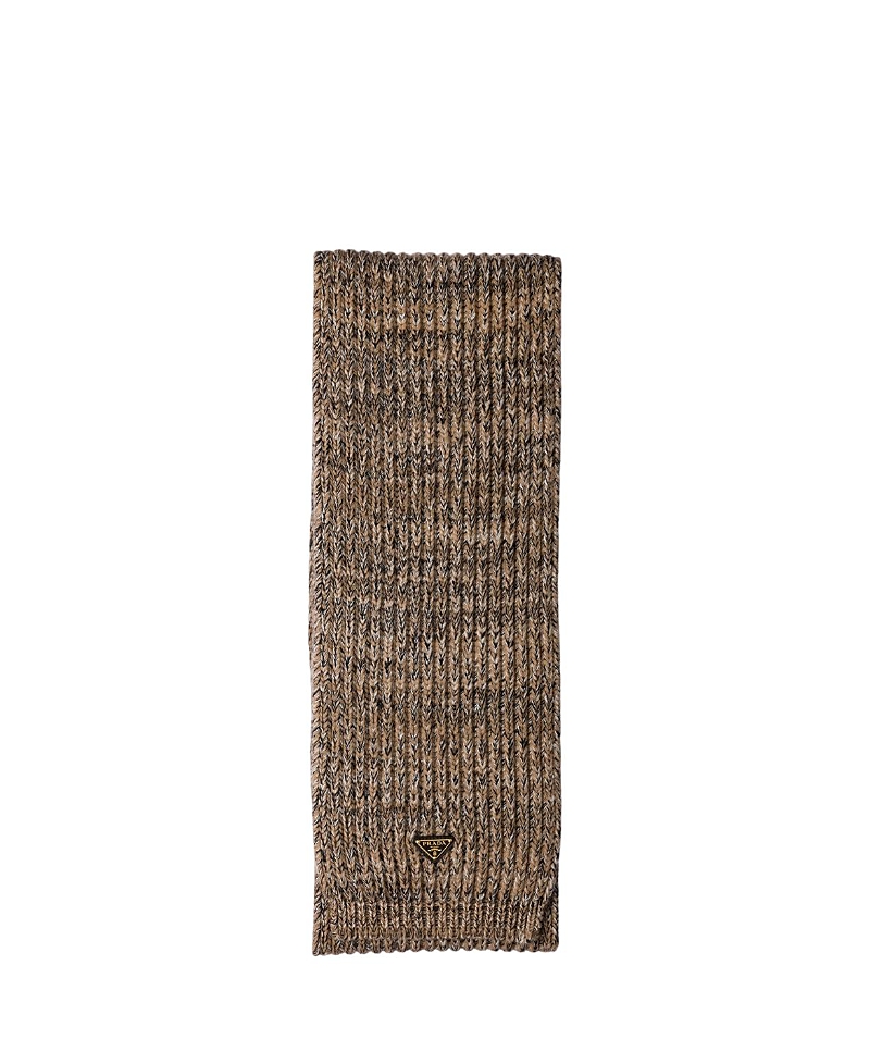Prada Melange Wool and Cashmere Scarf